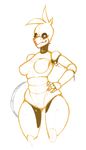  animatronic anthro avian beak big_breasts bird blonde_hair borvar breasts chica_(fnaf) female five_nights_at_freddy&#039;s hair machine robot smile thick_thighs video_games voluptuous wide_hips 