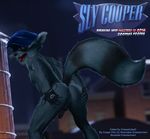  anthro anus backsack balls bent_over butt cheesecaked city clothing erection fingerless_gloves fur gloves grey_fur hand_on_butt hat looking_at_viewer looking_back male mammal night nipples nude open_mouth outside penis presenting presenting_hindquarters raccoon raised_tail rear_view red_eyes ringed_tail sly sly_cooper sly_cooper_(series) solo spread_legs spreading standing tattoo teeth tongue whiskers 