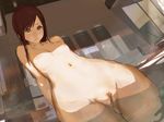  bad_id bad_pixiv_id breasts brown_eyes brown_hair censored long_hair looking_at_viewer mumaya navel nipples nude original pussy small_breasts solo wading 