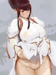  bad_id bad_pixiv_id beehive_hairdo black_hair breasts covered_nipples highres japanese_clothes large_breasts lips mature mishima_kazumi mole mole_under_eye mumaya nipples no_panties pubic_hair rope see-through shimenawa sidelocks solo tekken tekken_7 