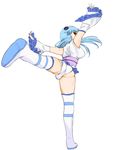  blue_hair boots cacaodecocoa cameltoe female flower frilled_legwear frills hair_flower hair_ornament hairband long_hair obi panties red_eyes ring_dream simple_background solo thighhighs underwear white_background white_legwear white_panties white_thighhighs yuki_onna_(ring_dream) 