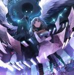  ayatoki-1 beamed_eighth_notes beamed_sixteenth_notes book deemo deemo_(character) dress eighth_note girl_(deemo) long_hair musical_note notes piano_keys sheet_music shoes staff_(music) white_wings wings 