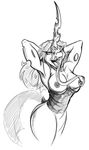  2015 anthro areola big_breasts breasts changeling duplicitousmachine erect_nipples female friendship_is_magic my_little_pony nipples queen_chrysalis_(mlp) solo 