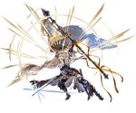  :o arm_up armor armored_dress banner bare_shoulders belt blonde_hair boots breasts cleavage dress flag fleur_de_lis flower full_body gauntlets granblue_fantasy grey_legwear hair_flower hair_ornament holding holding_sword holding_weapon jeanne_d'arc_(granblue_fantasy) lavender_eyes lily_(flower) long_hair loose_belt low-tied_long_hair medium_breasts minaba_hideo official_art open_mouth overskirt pantyhose purple_dress sheath short_dress solo sword torn_clothes torn_legwear transparent_background unsheathed v-shaped_eyebrows weapon 