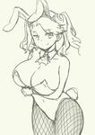  animal_ears bare_shoulders breast_hold breasts bunny_ears bunny_girl bunny_tail bunnysuit cleavage detached_collar fishnet_pantyhose fishnets gundam gundam_build_fighters gundam_build_fighters_try highres huge_breasts long_hair pantyhose pas_(paxiti) sazaki_kaoruko sketch smile solo tail twintails 