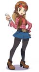  bad_id bad_pixiv_id belt boots brown_eyes brown_hair controller cowboy_hat full_body game_console game_controller hand_on_hip hat high_heels legs mole pantyhose pokemon ryunryun shoes skirt solo standing sunglasses vest western wii wii_remote yukari_(pokemon) 