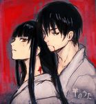  1girl bangs black_hair blood blunt_bangs brother_and_sister hitsuji_no_uta igarashi_ran_(igatz) japanese_clothes mole siblings takashiro_chizuna takashiro_kazuna 