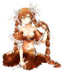  blue_eyes brown_hair chocolate commentary_request copyright_request hands highres ichihashi_makoto knife long_hair multi-tied_hair personification salt simple_background solo twintails very_long_hair wet 