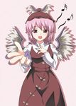  bad_id bad_pixiv_id fingernails foreshortening hat long_fingernails music musical_note mystia_lorelei nail_polish pink_eyes pink_hair purple_nails sakai_(pixiv) short_hair singing solo touhou wings 