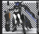  checkered checkered_background full_body glowing helmet highres holding holding_sword holding_weapon ledjoker07 looking_at_viewer macha mechanization no_humans simple_background solo standing sword weapon 