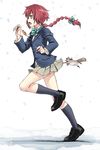  blazer darker_than_black green_eyes hands highres jacket legs no_panties petya pink_hair ponytail satou_atsuki school_uniform shoes skirt socks solo squirrel suou_pavlichenko 