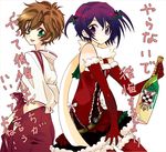  bad_id bad_pixiv_id brown_hair code_geass dress elbow_gloves genderswap genderswap_(mtf) gloves green_eyes hair_ornament hairpin japanese_clothes kimono luluko purple_eyes purple_hair ribbon short_hair short_twintails solo tachibanaei thighhighs twintails 