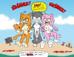  aeris_(vg_cats) angry anthro balls beach butt erection fan_character feline female leo_(vg_cats) male mammal navel nipples nude penis pubes seaside smile spanking surprise teeth thebigmansini vg_cats webcomic 