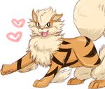  &lt;3 ambiguous_gender arcanine black_fur canine cute fangs fur kiriya looking_at_viewer mammal nintendo open_mouth orange_fur pok&eacute;mon simple_background tan_fur tongue video_games 