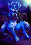  avian bottomless clothed clothing female fivel gryphon half-dressed looking_at_viewer pussy solo 