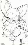  anthro bat bhawk big_breasts breasts cleavage clothed clothing erect_nipples female mammal nipples rouge_the_bat solo sonic_(series) wings 
