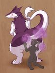  ambiguous_gender anal anal_insertion anal_penetration anus big_butt blush butt fart huge_butt human insertion looking_back mammal paws penetration raised_tail rikuaoshi sergal size_difference wide_hips 