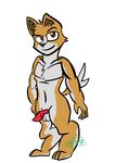  anthro brown_eyes canine dingo erection knot male mammal nude penis solo 