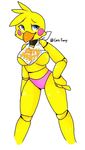  animatronic avian bird blue_eyes breasts chicken female five_nights_at_freddy&#039;s five_nights_at_freddy&#039;s_2 machine robot smile toy_chica_(fnaf) video_games yellow_skin 