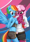 2015 anthro areola big_breasts breasts cheerilee_(mlp) duo earth_pony equine erect_nipples female friendship_is_magic horse mammal my_little_pony mysticalpha nipples nude pegasus pony rainbow_dash_(mlp) wings 