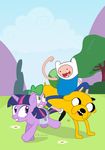  2015 adventure_time canine crossover dm29 dog dragon equine female feral finn_the_human friendship_is_magic horn human jake_the_dog male mammal my_little_pony spike_(mlp) twilight_sparkle_(mlp) unicorn 