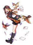  alternate_costume bad_id bad_pixiv_id blue_(pokemon) brown_eyes brown_hair full_body gen_1_pokemon hat letter long_hair love_letter mailman necktie open_mouth pidgey pleated_skirt poke_ball poke_ball_print pokemon pokemon_(creature) pokemon_(game) pokemon_frlg ryanpei skirt spearow uniform white_background wristband 