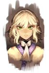  green_eyes kinketsu lips looking_at_viewer mizuhashi_parsee parted_lips pointy_ears portrait robe scarf short_hair solo touhou undershirt 