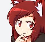  animal_ear_fluff animal_ears blush brown_hair commentary english_commentary fingernails imaizumi_kagerou long_fingernails long_hair looking_at_viewer lowres meme nail_polish pepe_the_frog red_eyes sketch smirk solo touhou wolf_ears wool_(miwol) 