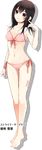  bikini black_hair brown_eyes character_name copyright_name full_body highres himeragi_yukina long_hair manyako_(mohumohu) navel official_art solo strike_the_blood swimsuit transparent_background 