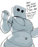  chubby cleavage clothed clothing english_text female jenny_wakeman machine monochrome my_life_as_a_teenage_robot redfred robot solo text 