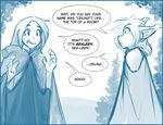  basitin cape cloak clothing duo female hair human humor madelyn_adelaide mammal outside sealeen_(twokinds) simple_background sketch tom_fischbach twokinds white_background 
