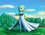  anthro breasts female gardevoir looking_at_viewer nintendo ole outside pok&eacute;mon solo standing video_games 