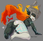 barefoot blonde_hair breasts fangs female hair helmet humanoid imp midna nintendo not_furry presenting pussy small_breasts soles solo spanking the_legend_of_zelda twilight_princess video_games 