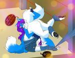  alopex anthro arctic_fox bandage blue_fur canine claws clothed clothing duo female fox fur gloves half-dressed mammal teenage_mutant_ninja_turtles thick_thighs toe_claws white_fur wrestling yellow_eyes 
