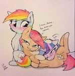  2015 blush captainpudgemuffin english_text equine fan_character female feral friendship_is_magic group horn mammal my_little_pony pegasus rainbow_dash_(mlp) text traditional_media_(artwork) twilight_sparkle_(mlp) unicorn watercolor_(artwork) wings 