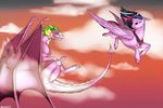  2015 backlash91 dragon duo equine female feral flying friendship_is_magic horn male mammal my_little_pony spike_(mlp) twilight_sparkle_(mlp) winged_unicorn wings 