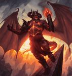  armor chris_rahn claws demon fire magic_the_gathering male ob_nixilis planeswalker wings 