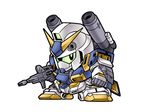  chibi gun gundam gundam_zeonic_front mecha mudrock_gundam nekoguruma weapon 