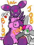  &lt;3 2015 areola balls breasts cartoon dickgirl digimon duo english_text erection exotic_pupils fion_(character) fionthebunny hair intersex intersex/male knot lagomorph larger_intersex male mammal midget nipples nude penis rabbit renamon size_difference smaller_male text 