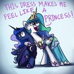  2015 anticularpony blue_eyes dialogue duo english_text equine female feral friendship_is_magic hair horn hug mammal multicolored_hair my_little_pony princess_celestia_(mlp) princess_luna_(mlp) purple_eyes text winged_unicorn wings 