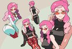  1girl devanohundosi elite_four glasses looking_at_viewer pachira_(pokemon) pink_hair pokemon pokemon_xy red_eyes sunglasses wide_hips 