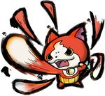  alpha_transparency artist_request cat fangs full_body haramaki hyakuretsu_nikukyuu jibanyan lowres multiple_tails no_humans notched_ear official_art open_mouth punching solo tail transparent_background two_tails youkai youkai_watch 