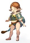  :d bad_id bad_twitter_id bare_legs bikini braid brown_hair collarbone flat_chest full_body gradient gradient_background granblue_fantasy green_bikini hair_bun harvin hood jacket navel open_clothes open_jacket open_mouth pointy_ears sandals short_hair short_sleeves smile solo standing suframare swimsuit wadanaka 