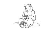  4_toes canine claws fluffy male mammal monochrome nintendo nintendo_ds nude pawpads sitting solo toes unknown_artist video_games were werewolf 