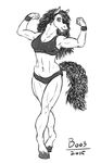  athletic boo3 clothing cori_archer equine female flexing horse looking_at_viewer mammal muscular muscular_female panties pose raised_arm simple_background smile solo sports_bra underwear white_background wristband 