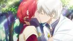  1boy 1girl akagami_no_shirayukihime couple grey_hair highres kiss red_hair shirayuki_(akagami_no_shirayukihime) zen_wistalia 