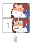 1girl :o ast blush comic face full-face_blush hands_on_another's_face kousaka_yukiho long_sleeves love_live! love_live!_school_idol_project solo_focus spoken_ellipsis tears translated upper_body wavy_mouth 
