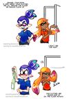  1girl assertive blue_hair blush bra bra_removed clementine_lanark comic domino_mask english green_bra holding holding_bra inkling mask md5_mismatch monster_boy monster_girl orange_hair pink_eyes pointy_ears prehensile_hair splatoon_(series) splatoon_1 stitched tamarinfrog tentacle_hair third-party_edit underwear watermark whinter_castello you_gonna_get_raped 