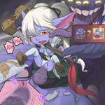  animal_ears baron_nashor bestiality blue_skin blush breasts breasts_outside hammer league_of_legends long_hair multiple_girls open_mouth panties panties_aside pointy_ears poppy sex shield tongue twintails underwear weapon white_hair wuboy541 yellow_eyes yordle 