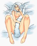  barefoot breasts collar convenient_censoring cum cum_on_body cum_on_breasts cum_on_upper_body dakimakura dark_souls dragon_girl drawfag eyebrows full_body fur knees_on_chest long_hair medium_breasts monster_girl nipples nude priscilla_the_crossbreed solo souls_(from_software) tail tail_censor tail_hug thick_eyebrows white_hair 